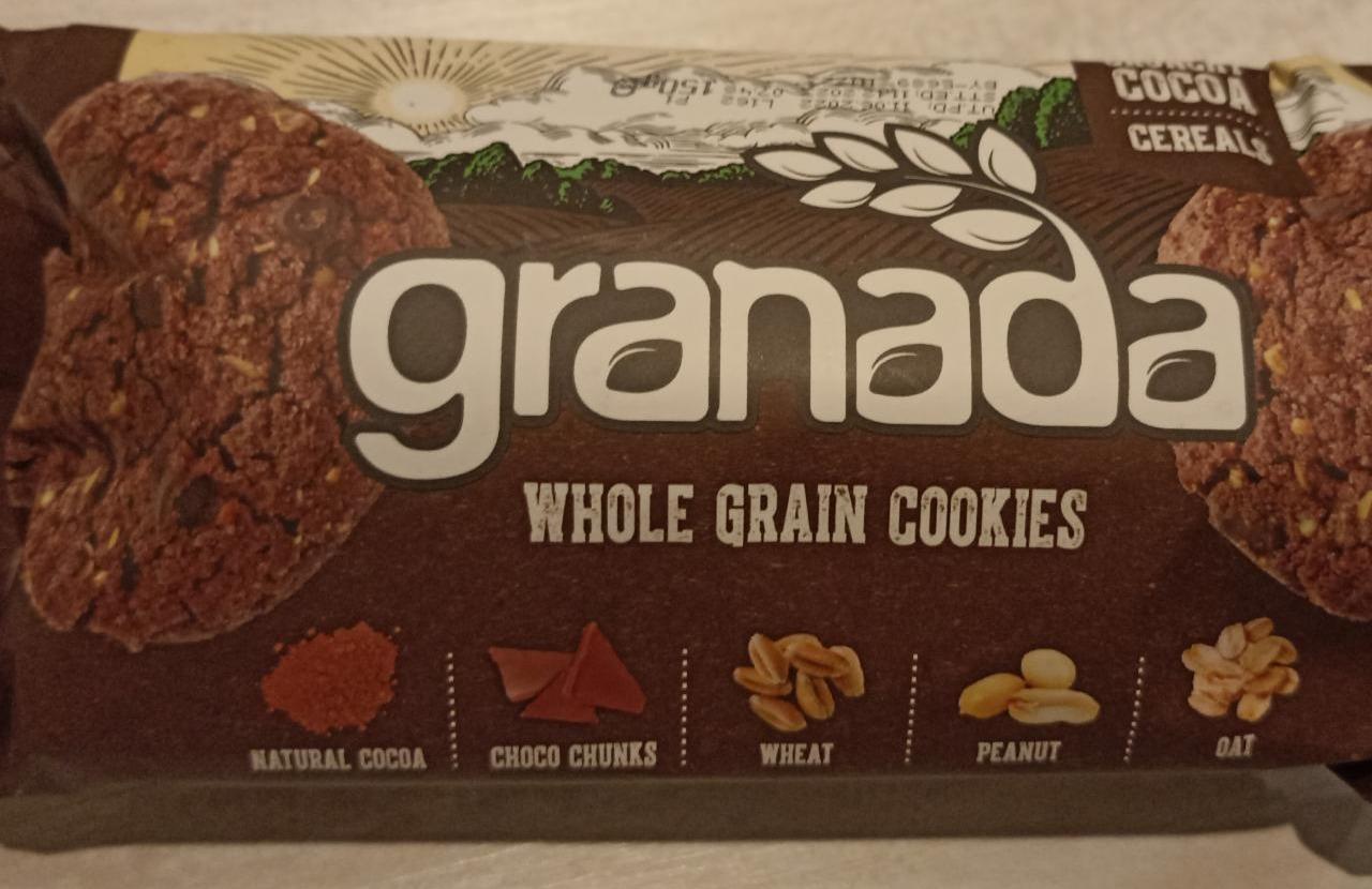 Фото - Печенье из цельнозерновой муки с овсянкой, арахисом и какао Granada Гранада