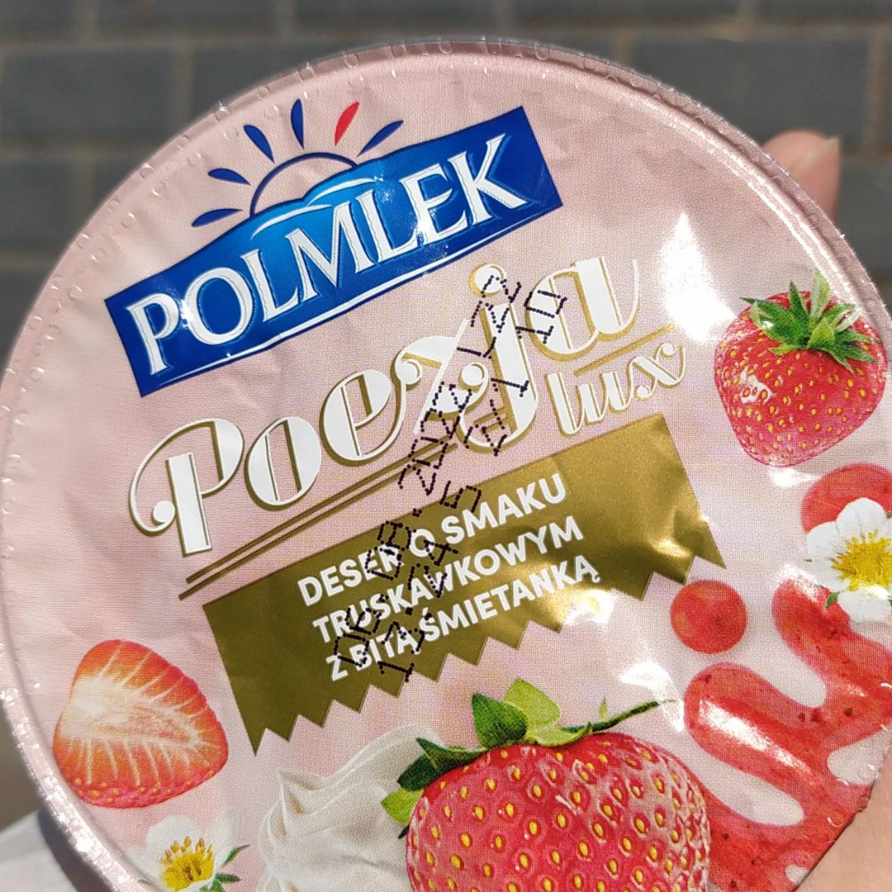 Фото - Poezja Lux Deser o smaku truskawkowym z bitą śmietanką Polmlek