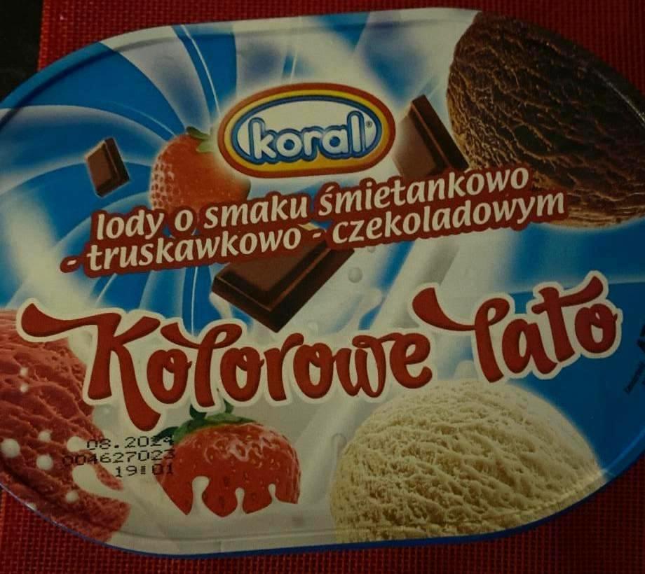 Фото - Мороженое сливочное с клубнично-шоколадным вкусом Kolorowe Lato Koral
