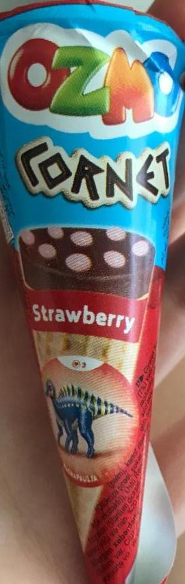 Фото - мороженое с клубничным наполнителем в вафельном рожке cornet strawberry Ozmo