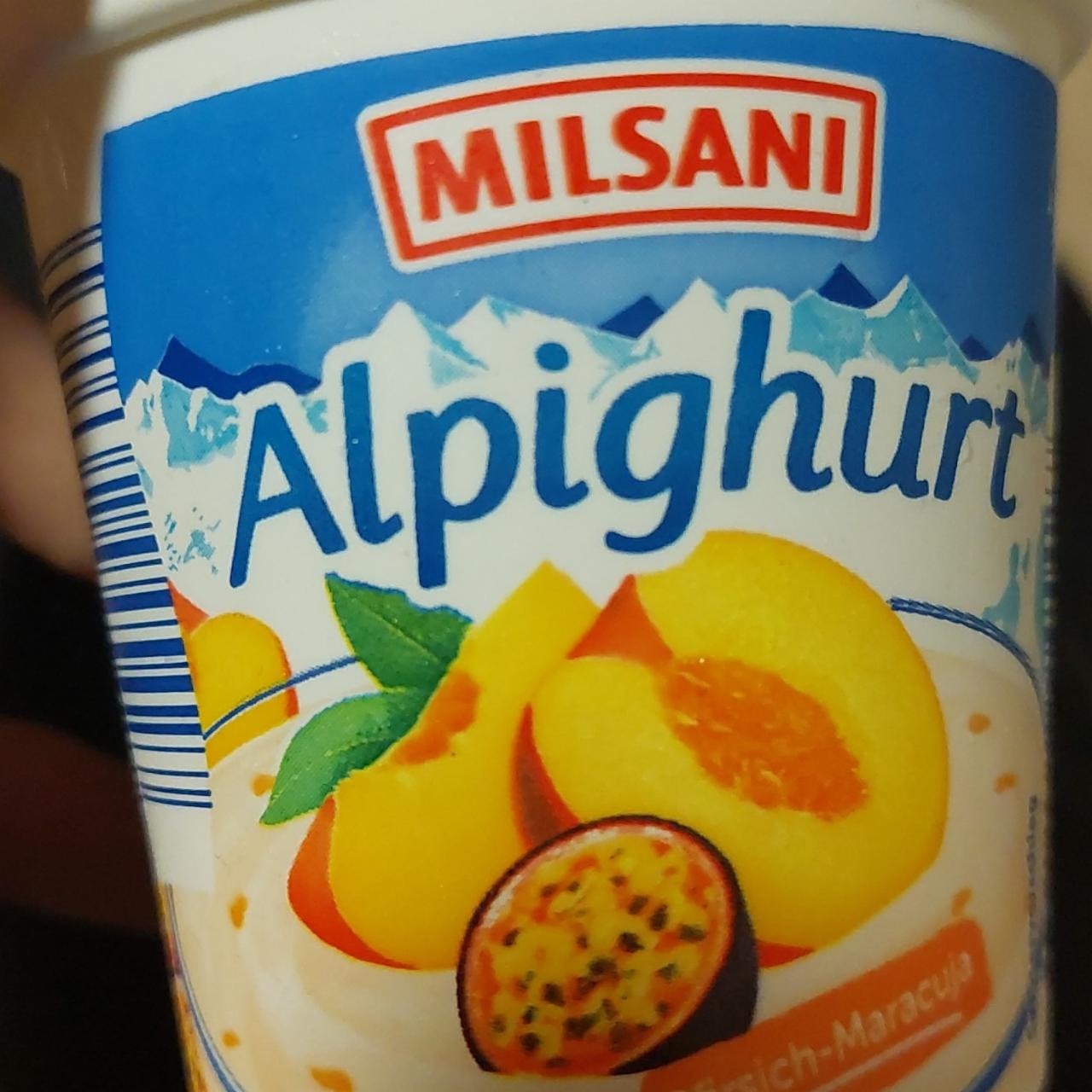 Фото - Йогурт персик маракуйа Alpighurt Milsani