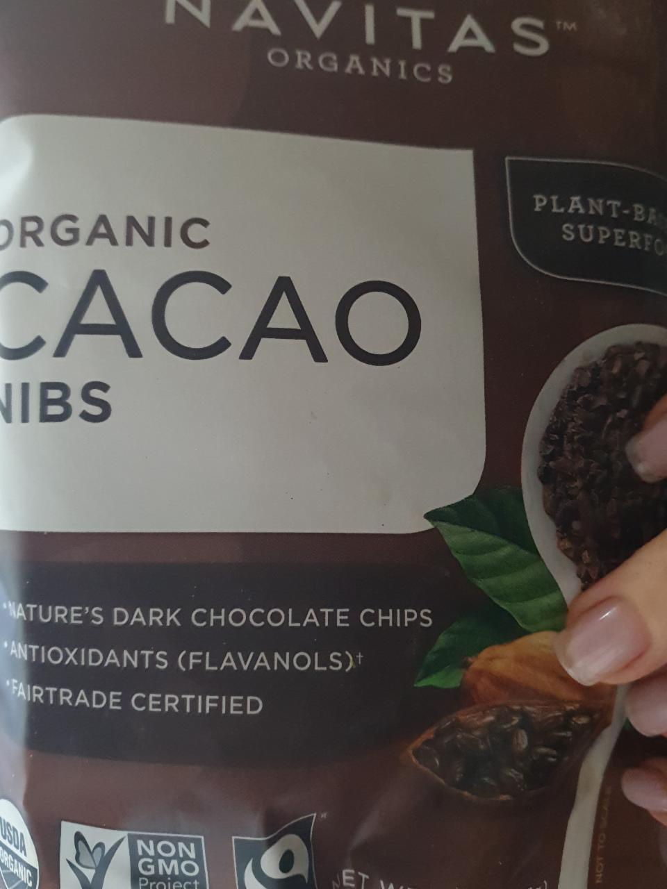 Фото - Органические кусочки какао-бобов Organic Cacao Nibs Navitas