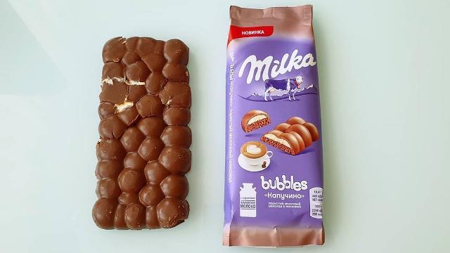 Фото - шоколад молочный пористый с начинкой со вкусом капучино Bubbles Milka Милка