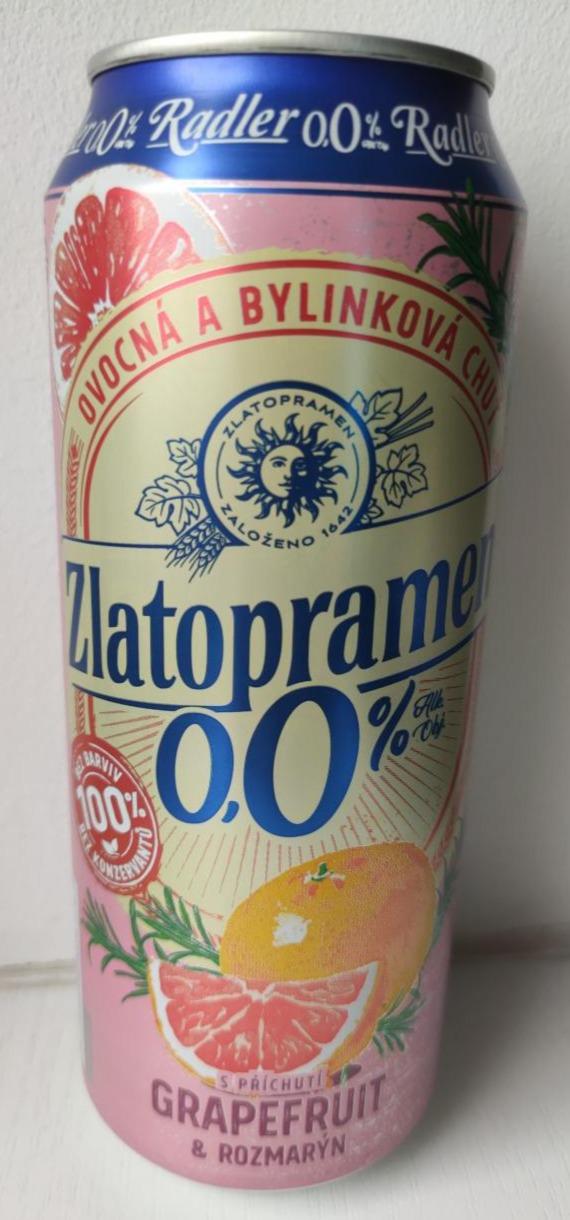 Фото - Пиво безалкогольное Zlatopramen Radler Grapefruit & rozmarýn 0,0%