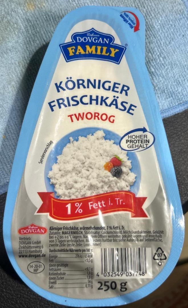 Фото - Körniger Frischkäse Tworog 1% Fett Dovgan Family