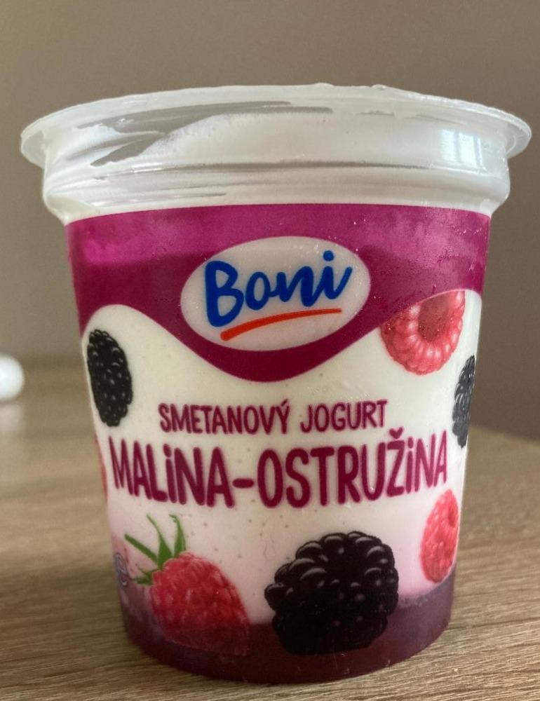 Фото - Йогурт сливочный Малина-ежевика Jogurt Smetanovy Boni