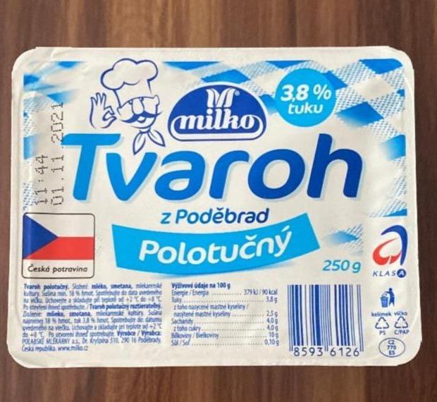 Фото - Творог полуобезжиренный Tvaroh z Poděbrad 3.8% polotučný Milko