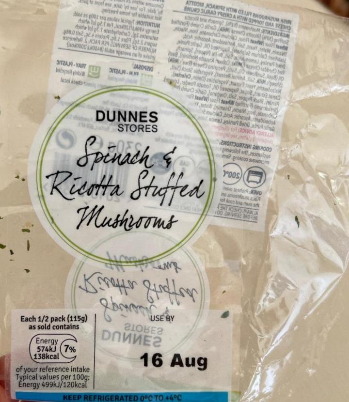 Фото - Spinach&Ricotta Stuffed Mushrooms Dunnes stores
