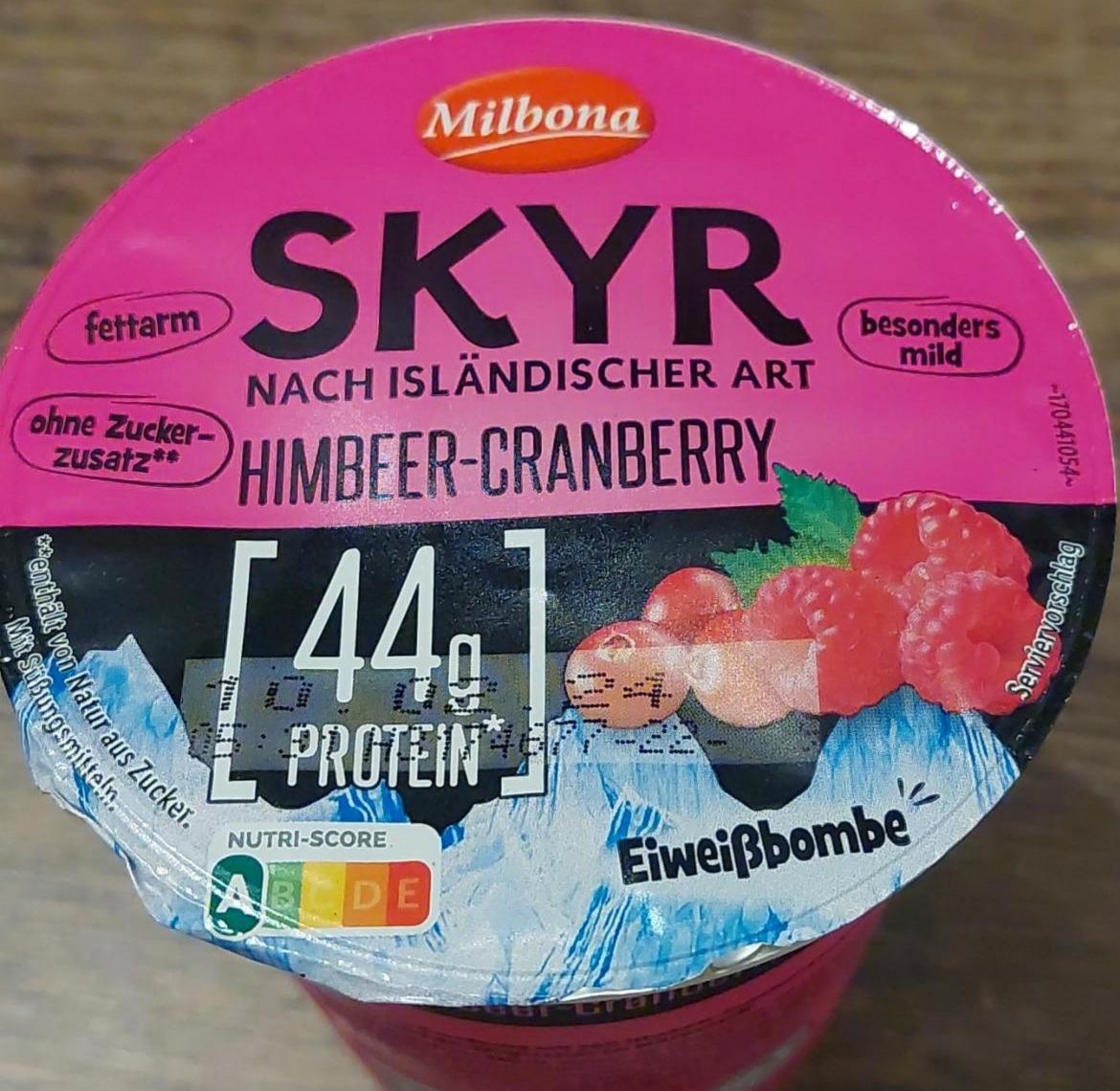 Фото - Йогурт с малиной Skyr Himbeer-Cranberry Milbona