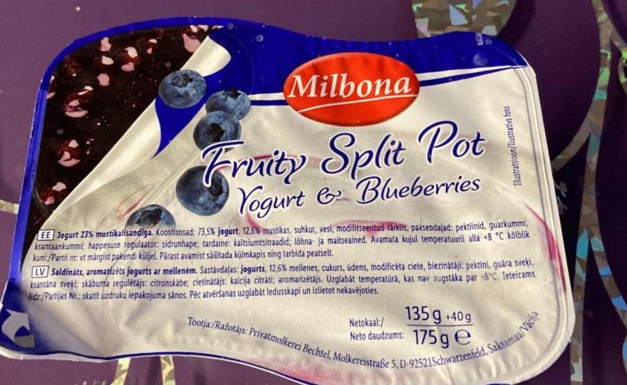 Фото - Fruity Split Pot Yogurt and blueberries Milbona