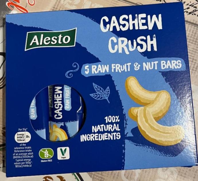 Фото - Батончики фруктово-ореховые Cashew Crush Fruit & Nut Bars Alesto
