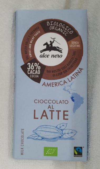 Фото - Alce Nero шоколад молочный плитка