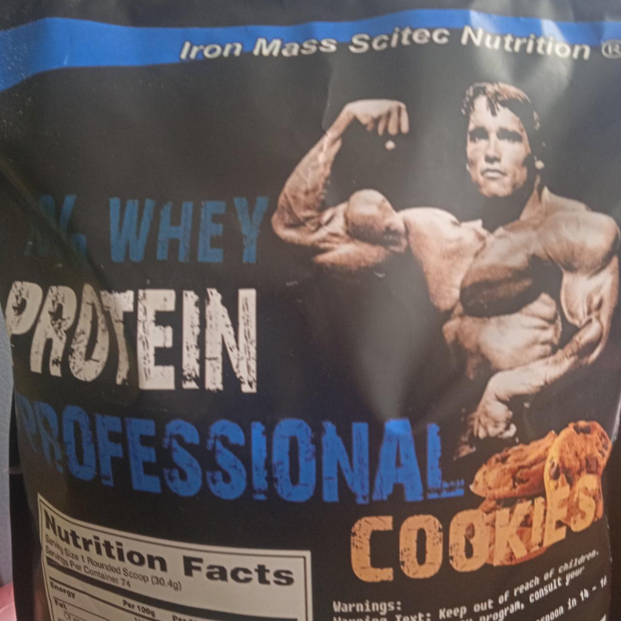 Фото - сывороточный протеин со вкусом печенья Whey Protein Professional Cookies Iron Mass Scitec Nutririon
