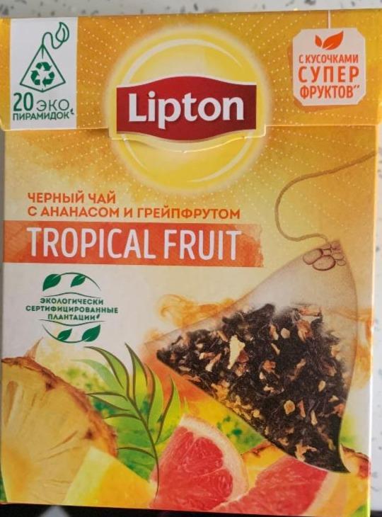 Фото - чёрный чай с ананасом и грейпфрутом Tropical fruit Lipton