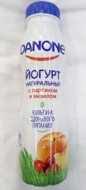Фото - питьевой йогурт натуральный персик, кизил Данон Danon