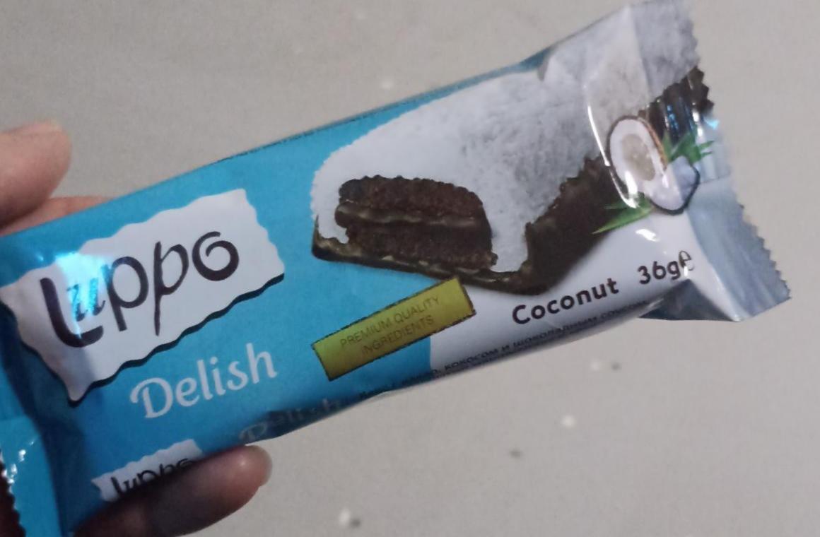 Фото - Шоколадный бисквит с шоколадной начинкой покрытый маршмеллоу в кокосовой обсыпке Delish Luppo