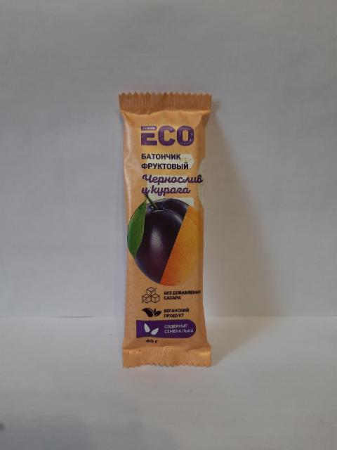 Фото - Батончик фруктовый с черносливом, курагой и семенами льна 'Eco'