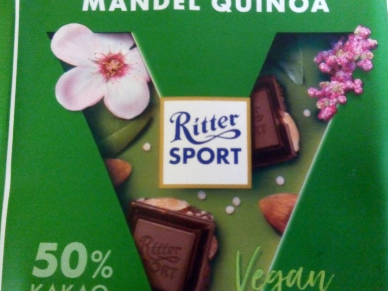 Фото - веганский шоколад с киноа Vegan mandel quinoa 50% Ritter Sport