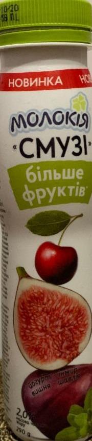 Фото - йогурт смузи 2.0% с наполнителем фруктовым инжир-вишня-шалфей Молокія