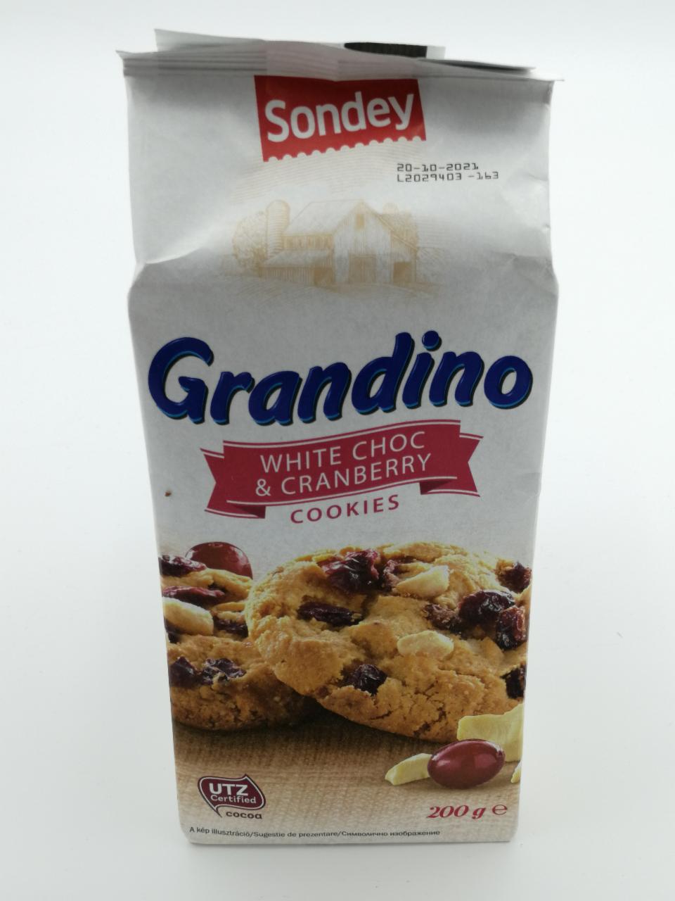Фото - Печенье с белым шоколадом и клюквой White Choc & Cranberry Grandino Sodney