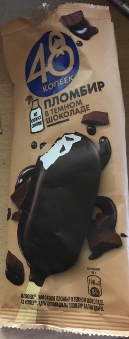 Фото - мороженое пломбир в темном шоколаде 48 Копеек