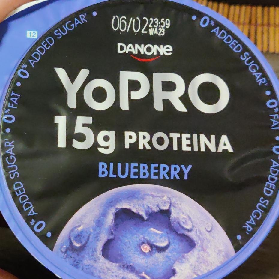 Фото - Йогурт протеиновый Protein Blueberry YoPro Danone