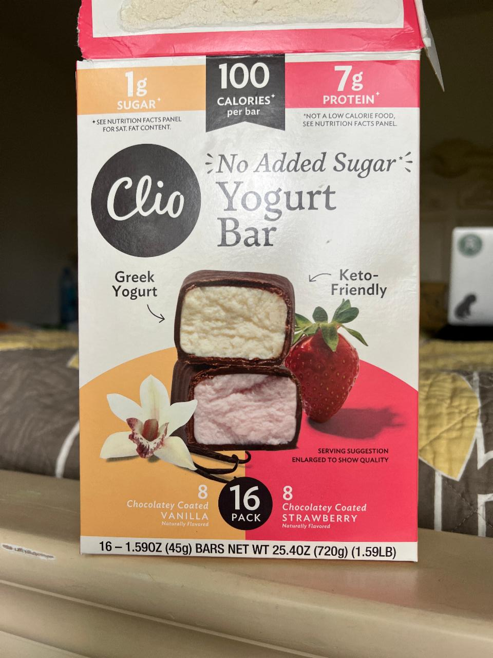 Фото - Батончик с греческим йогуртом в глазури ванильный Greek Yogurt Bar Vanilla Clio
