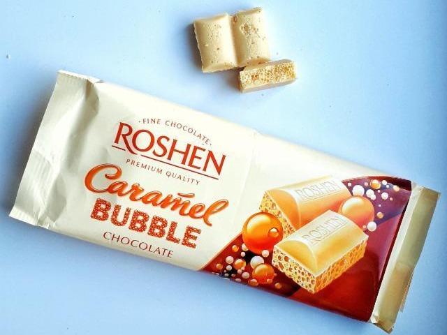 Фото - Шоколад пористый белый карамельный Caramel Bubble Roshen