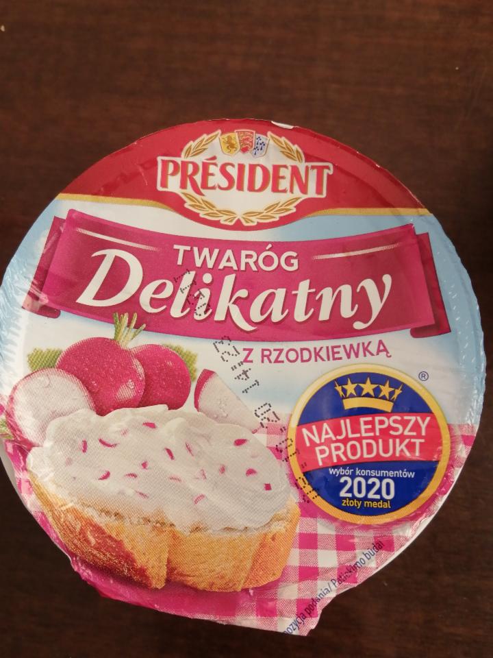 Фото - сырок творожный деликатный Польша редиска Президент President