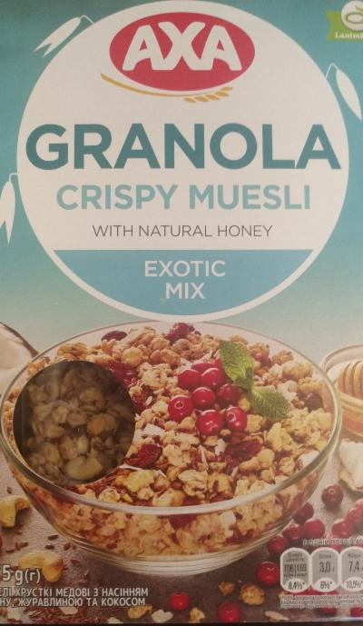 Фото - Granola muesli exotic mix Гранола мюсли с медом экзотические фрукты AXA