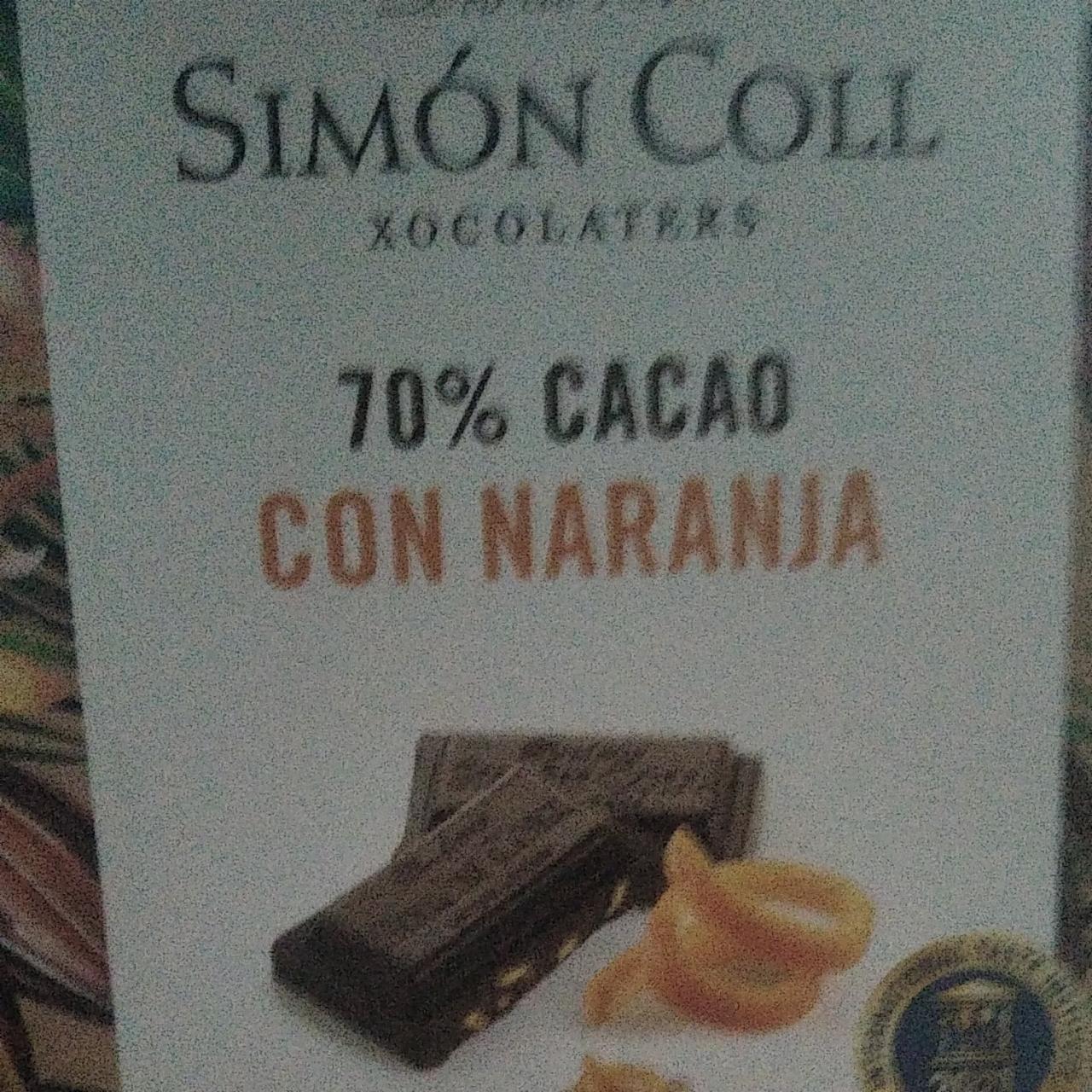 Фото - шоколад темный с апельсином 70% Simon Coll