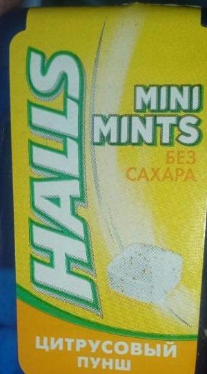Фото - конфеты без сахара цитрусовый пунш Halls mini mints