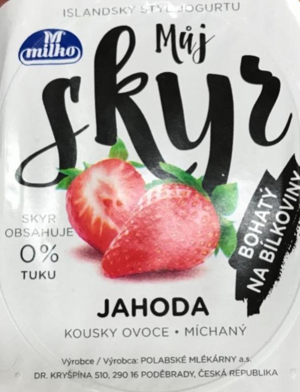 Фото - йогурт обезжиренный клубничный Můj Skyr Jahoda Milko