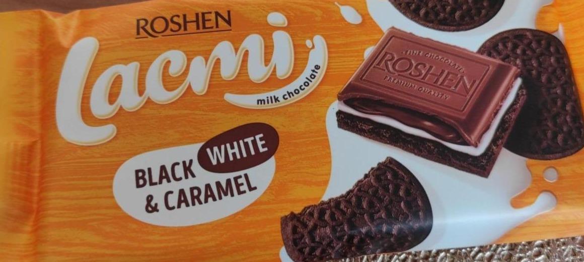 Фото - Шоколад молочный с печеньем какао и карамелью Black White&Caramel Lacmi Roshen