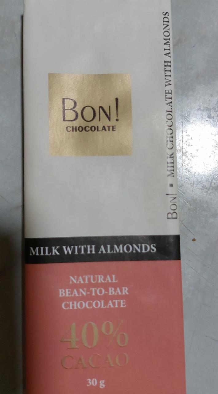 Фото - Шоколад молочный с миндалём milk with almonds Bon! Chocolate