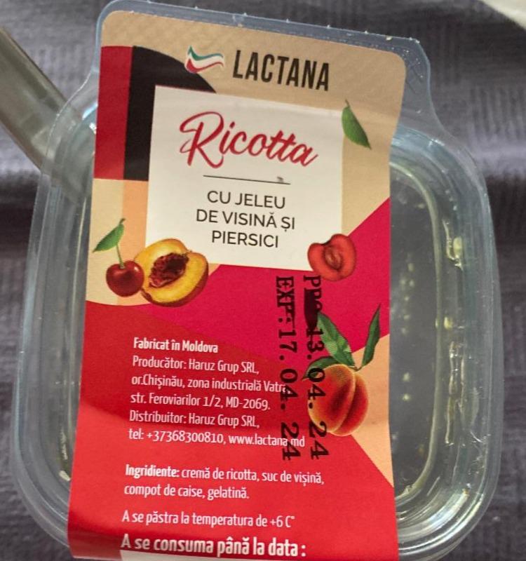 Фото - Ricotta с желе из вишни и персиком Lactana