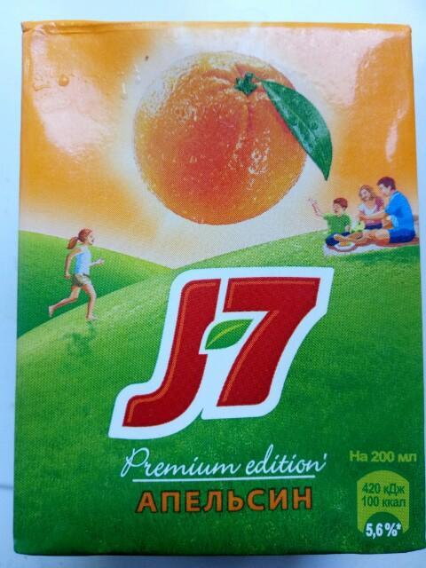 Фото - Сок J7 апельсин Premium edition