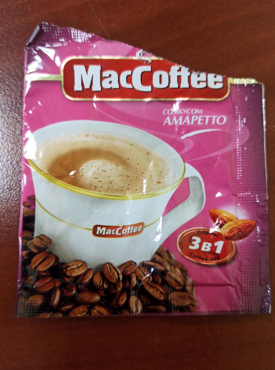Фото - Напиток кофейный растворимый (3 в 1) со вкусом амаретто MacCoffee