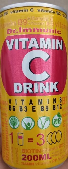 Фото - напиток газированный Vitamin C Drink Vitamins B6, B3, B9, B12 Dr. Immunic