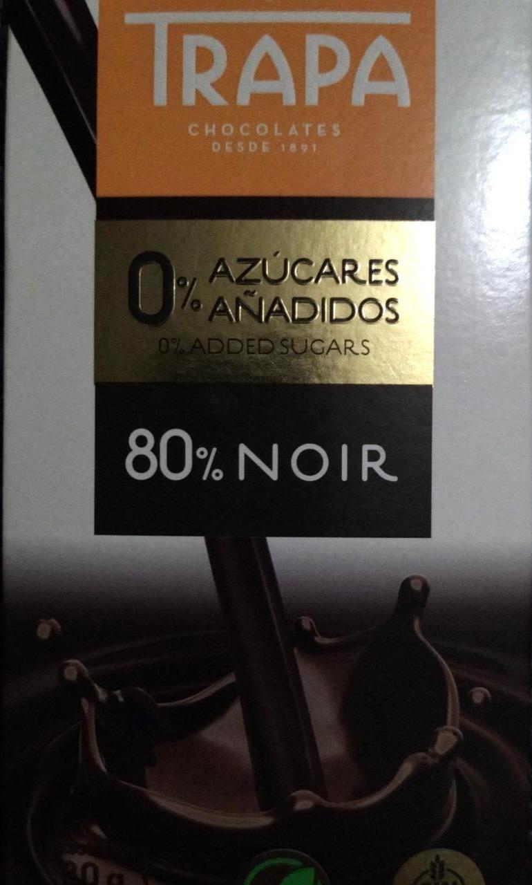 Фото - Шоколад 80% черный без сахара Noir Chocolates Trapa