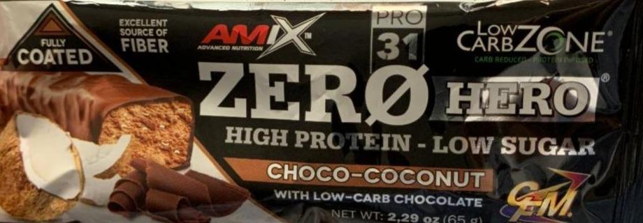 Фото - Батончик протеиновый Choco Coconut Protein Bar Zero Hero Amix