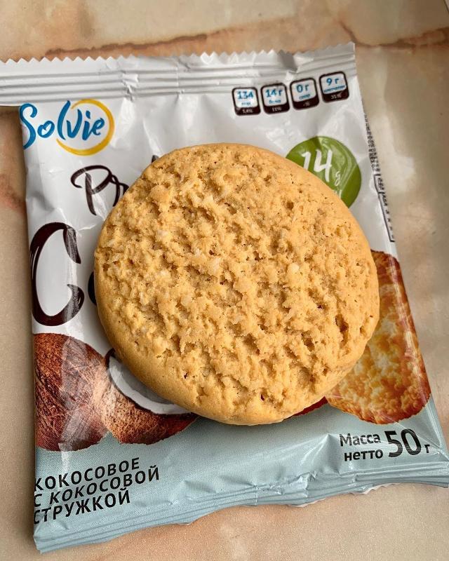 Фото - Solvie печенье протеиновое с кокосовой стружкой