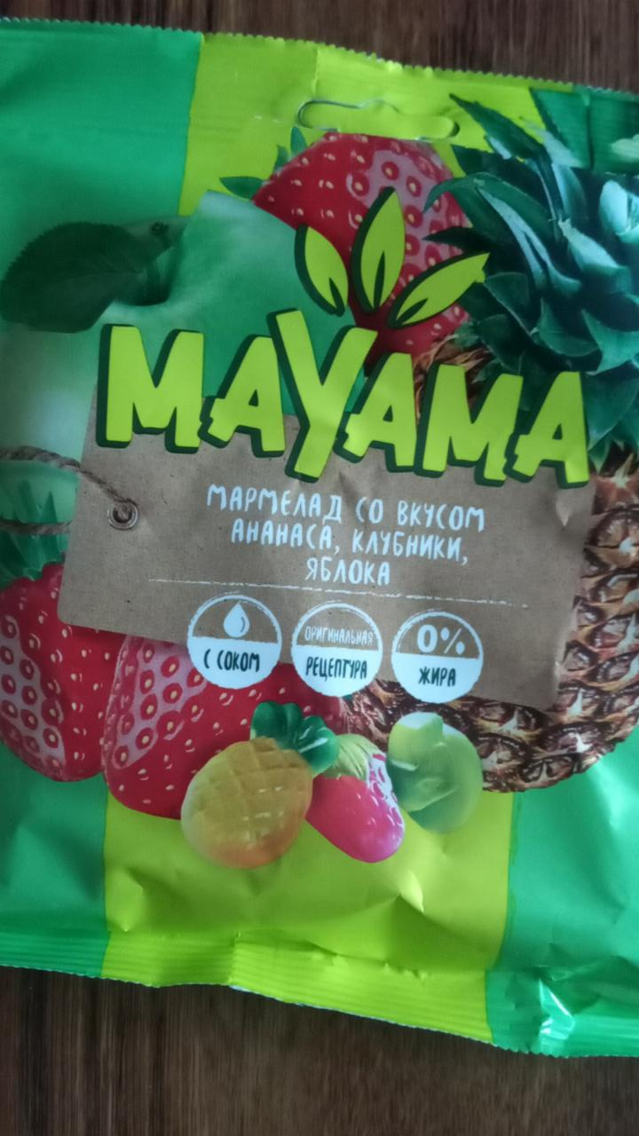 Фото - мармелад со вкусом ананаса, клубники и яблока Mayama