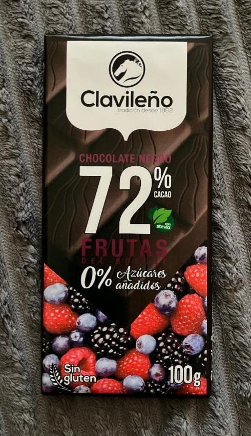 Фото - Шоколад черный 72% с ягодами и подсластителями Clavileno