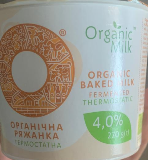 Фото - ряженка органическая термостатная 4.0% Organic Milk