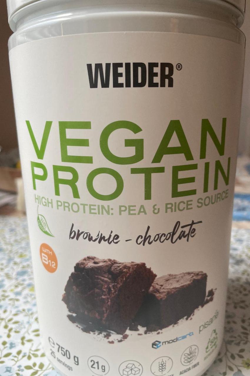 Фото - веганский протеин из гороха и риса со вкусом шоколадного брауни Weider