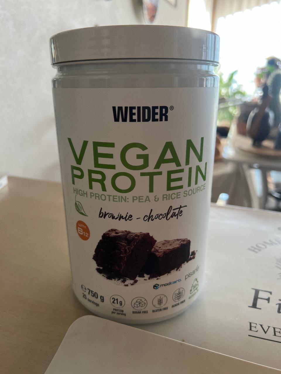Фото - веганский протеин из гороха и риса со вкусом шоколадного брауни Weider