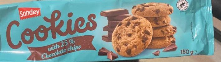 Фото - Песочное печенье с 25% кусочками шоколада Cookies with Chocolat Chips Sondey