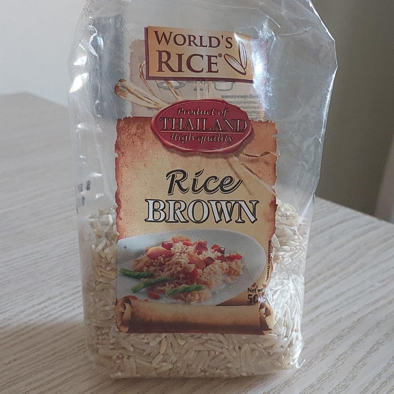 Фото - Рис нешлифованный длиннозернистый Натурал World's Rice