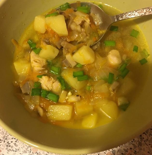 калорийность супа с курицей и картошкой